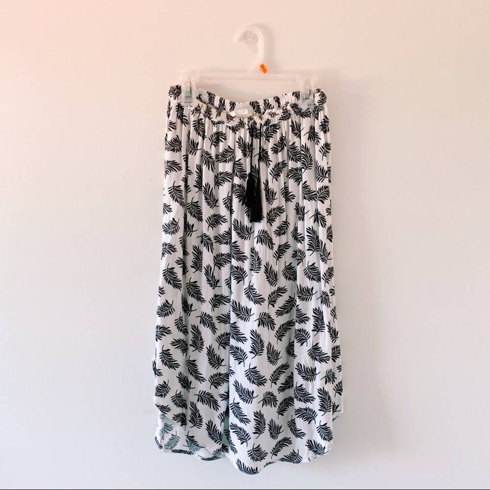 Feather print Midi skirt